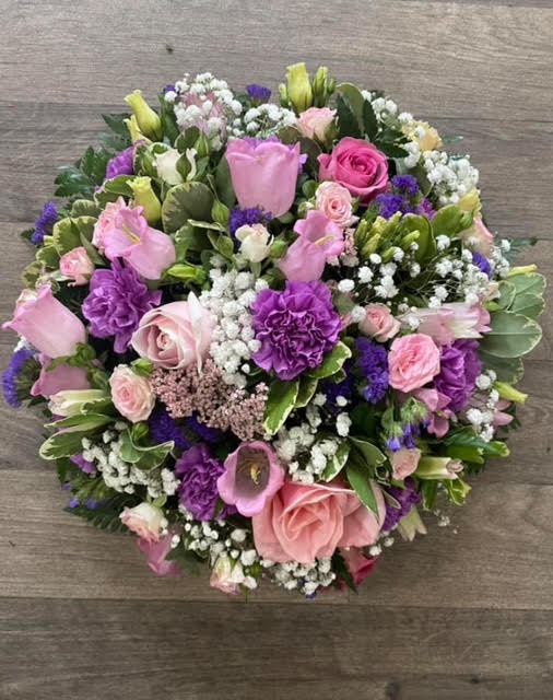 Pastel summer mixed all round posy design £65.00