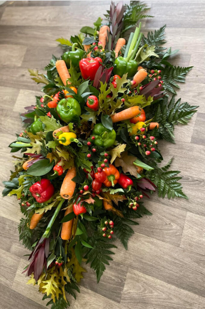 All vegetable and foliage natural double ended spray - £100.00 approximately 3ft